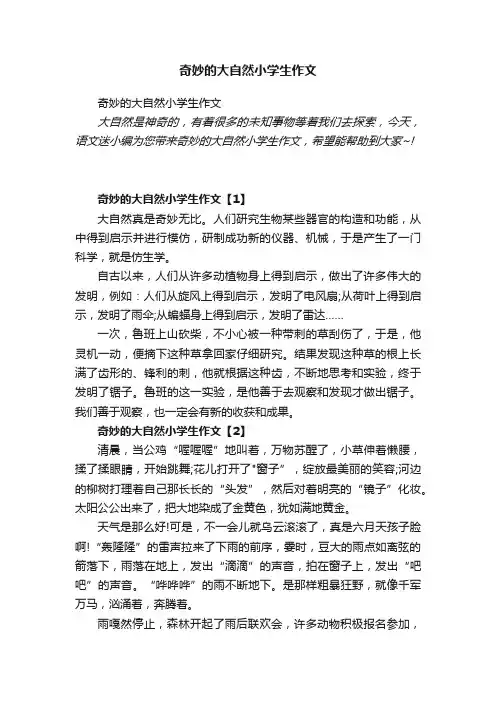 奇妙的大自然小学生作文