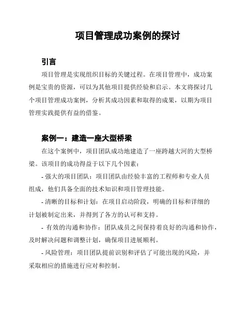项目管理策略的案例分析报告
