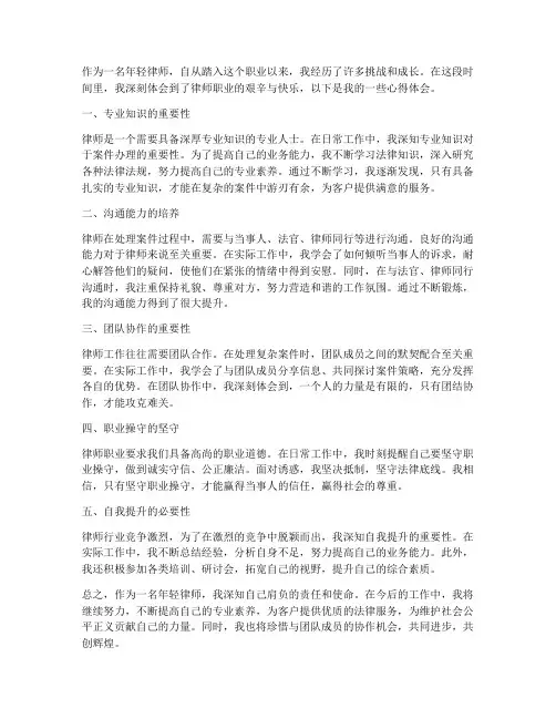 年轻律师工作心得体会