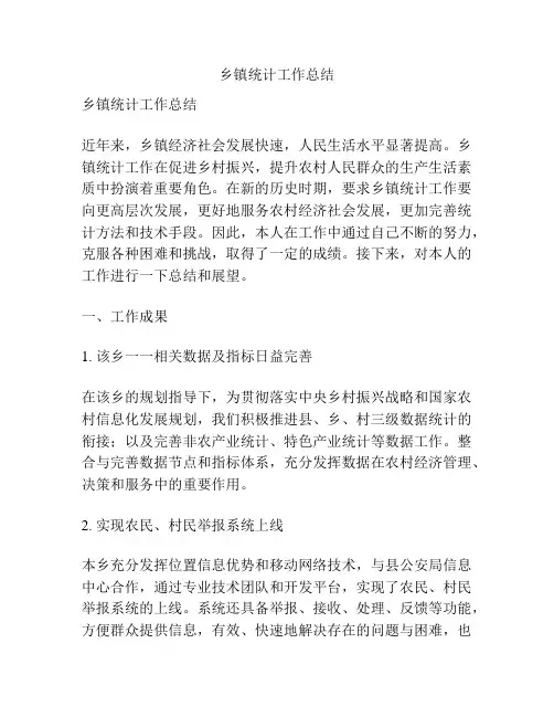 乡镇统计工作总结