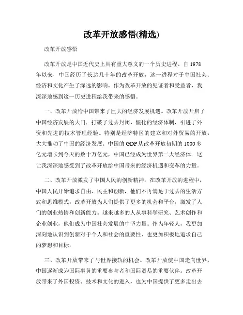 改革开放感悟(精选)