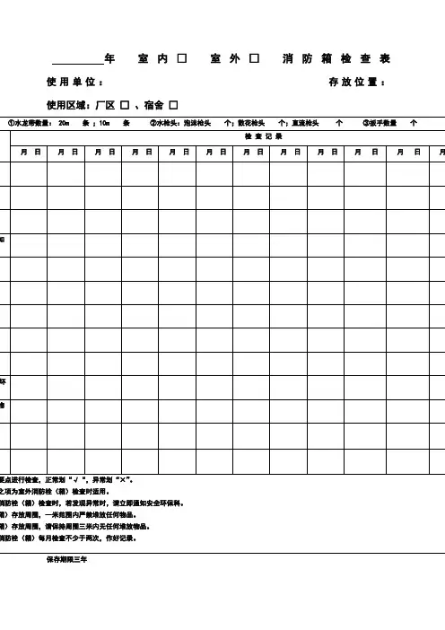 消防器材维护保养记录表