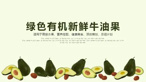健康绿色有机新鲜牛油果ppt模板
