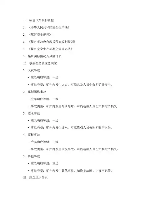 煤矿事故应急预案脚本