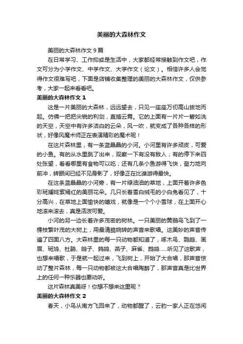 美丽的大森林作文
