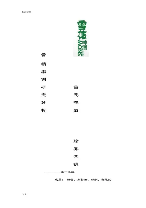 雪花啤酒跨界营销地案例分析报告