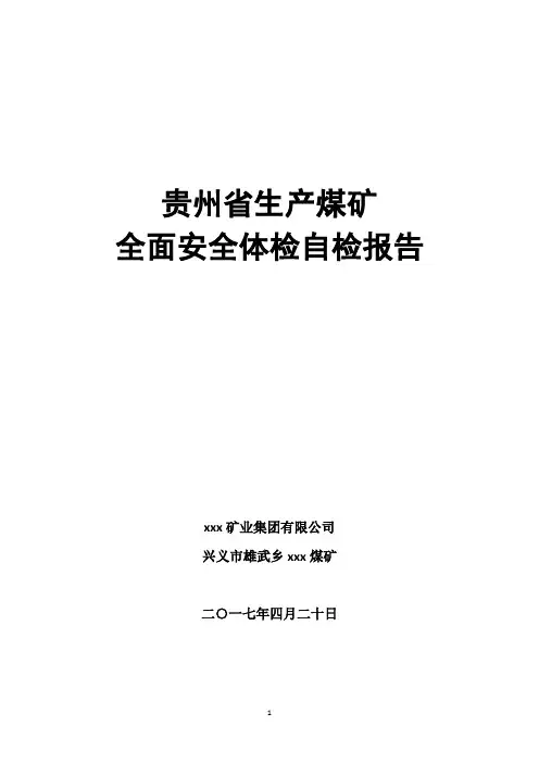 煤矿安全体检报告(参考)