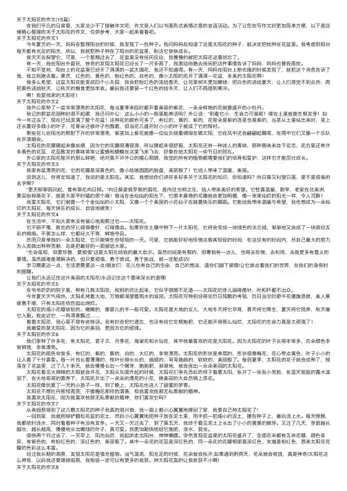 关于太阳花的作文（15篇）