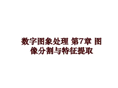 最新数字图象处理 第7章 图像分割与特征提取PPT课件