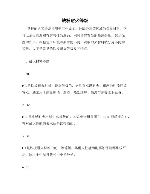铁板耐火等级