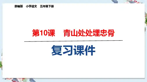五年级下册语文《10.青山处处埋忠骨》复习课件(课文知识要点)PPT部编版