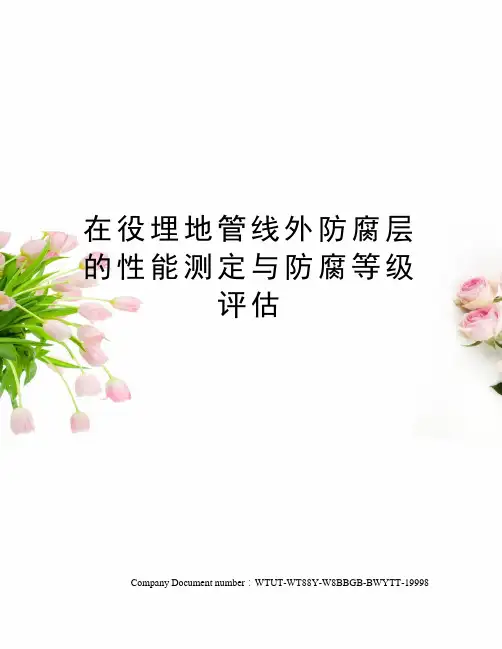 在役埋地管线外防腐层的性能测定与防腐等级评估
