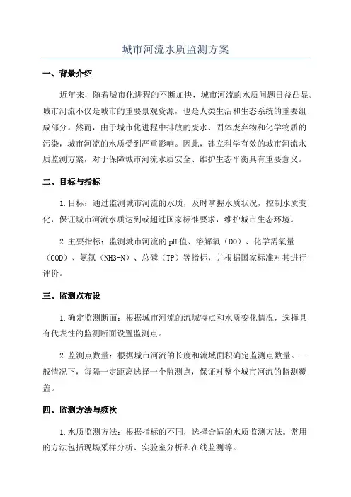 城市河流水质监测方案