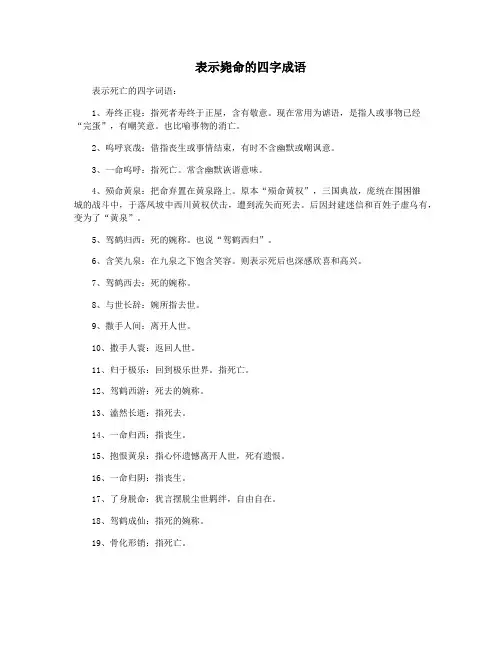 表示毙命的四字成语