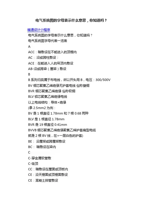 电气系统图的字母表示什么意思，你知道吗？