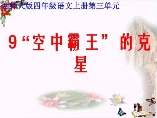 四年级语文上册 第三单元 “空中霸王”的克星精选优质PPT课件1 西师大版