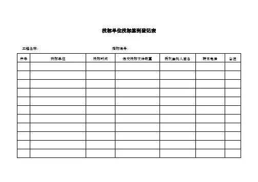 开标评标相关表格模板