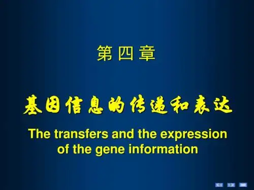 生物医学概论生化第4章基因信息的传递和表达