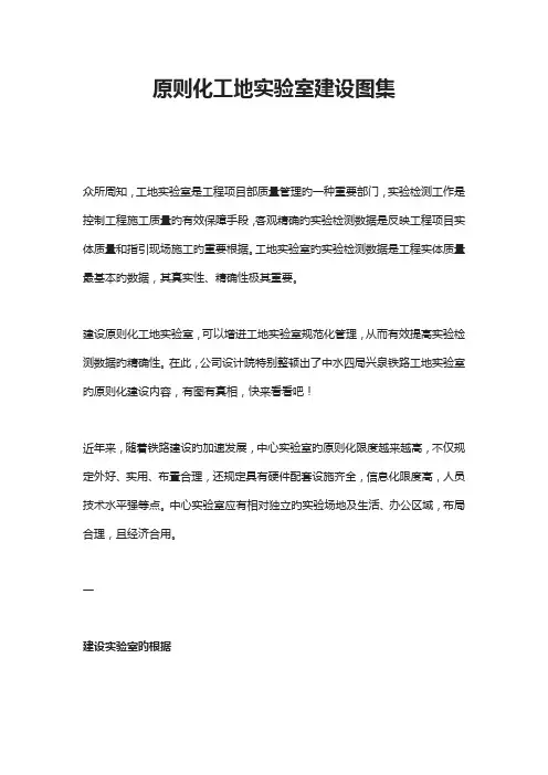 标准化工地试验室建设图集