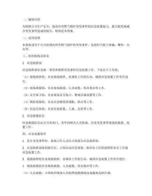 燃气锅炉突发事件应急预案