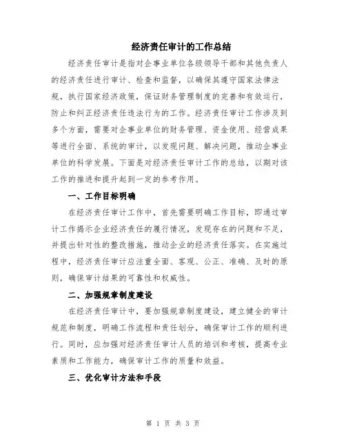 经济责任审计的工作总结