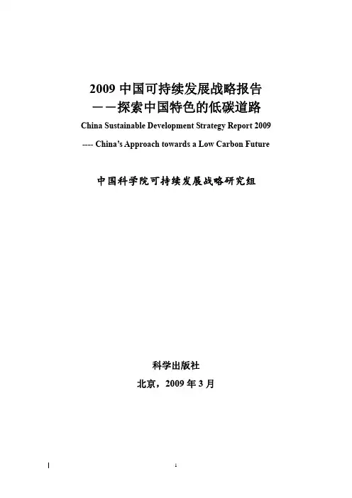 2009 中国可持续发展战略报告
