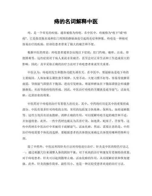 痔的名词解释中医