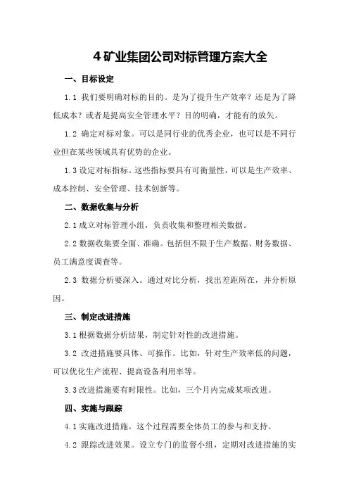 矿业集团公司对标管理方案大全