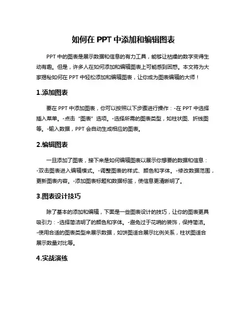 如何在PPT中添加和编辑图表