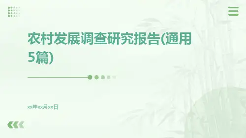 农村发展调查研究报告(通用5篇)