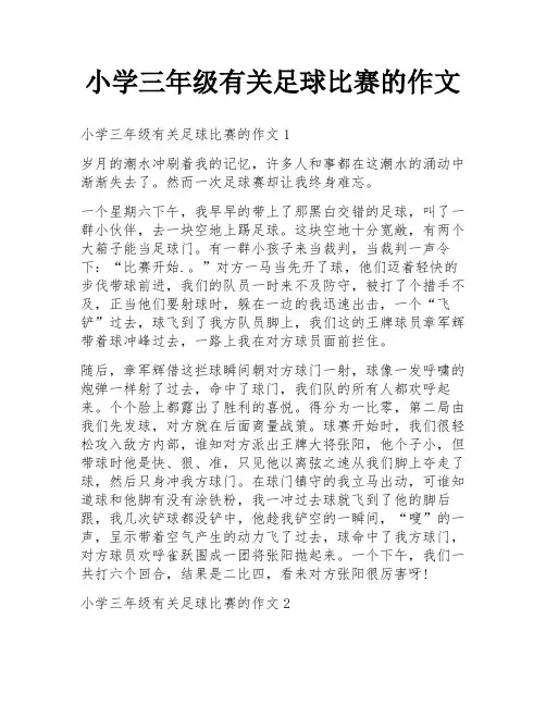 小学三年级有关足球比赛的作文