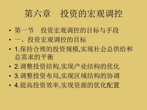 第6章 投资的宏观调控《投资经济学》PPT课件
