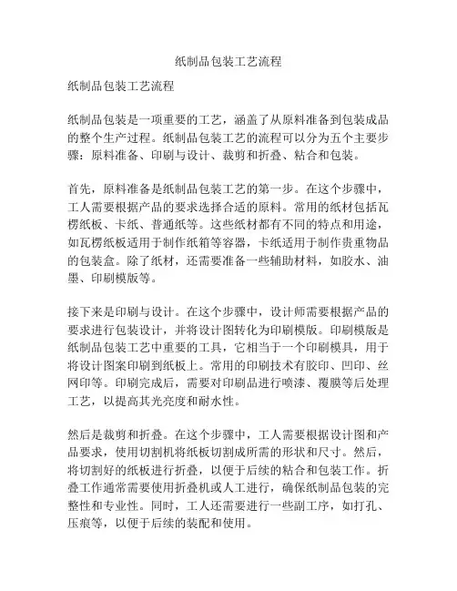 纸制品包装工艺流程