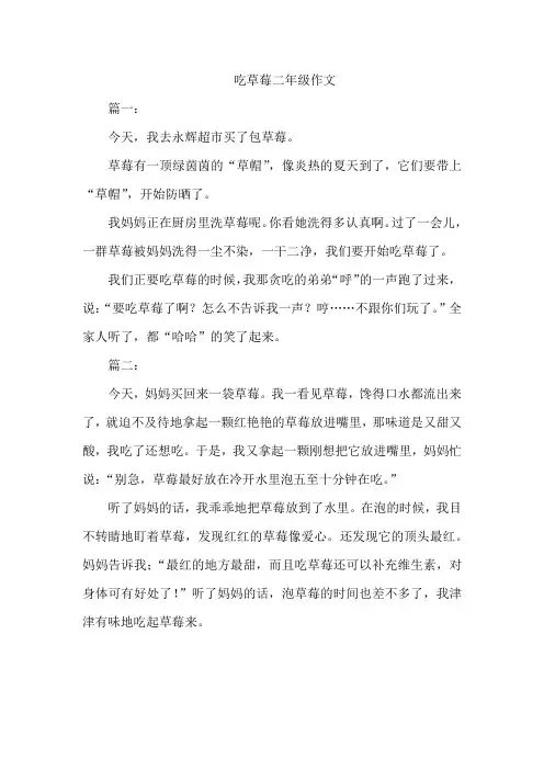 吃草莓二年级作文
