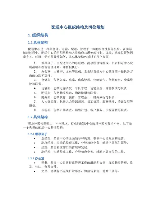 配送中心组织结构及岗位规划[1]