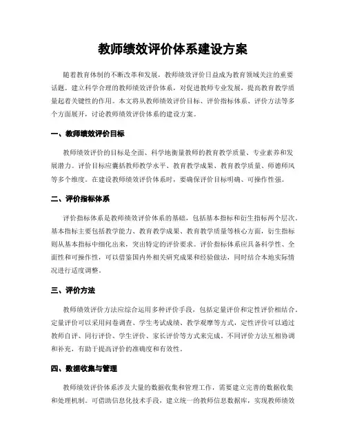 教师绩效评价体系建设方案