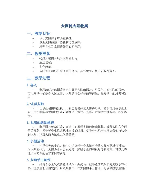 大班种太阳教案