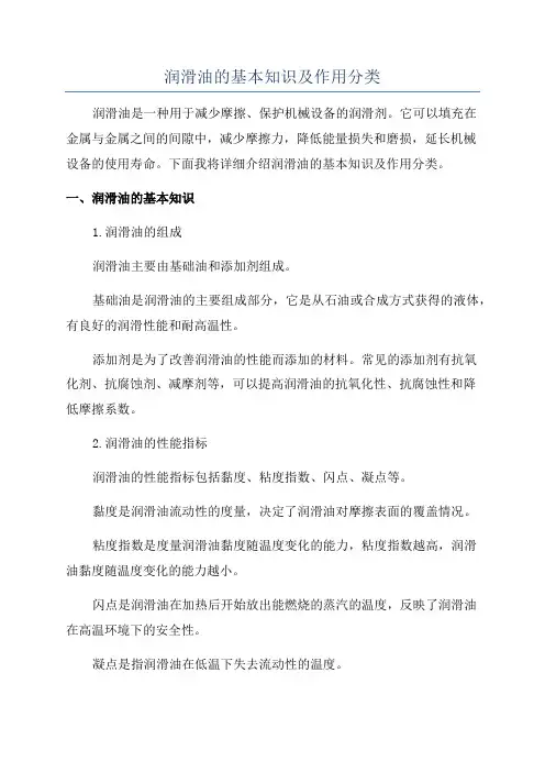 润滑油的基本知识及作用分类