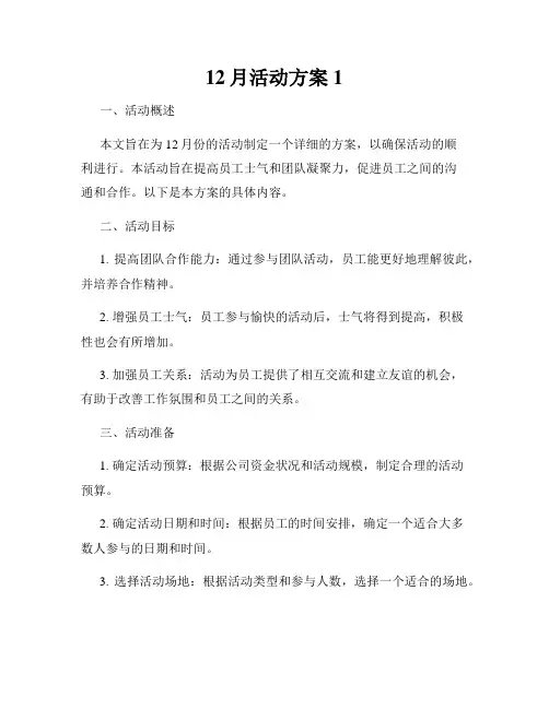 12月活动方案1