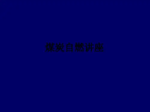 煤炭自燃讲座_ppt课件