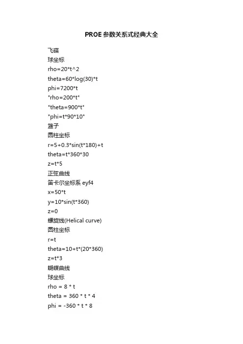 PROE参数关系式经典大全