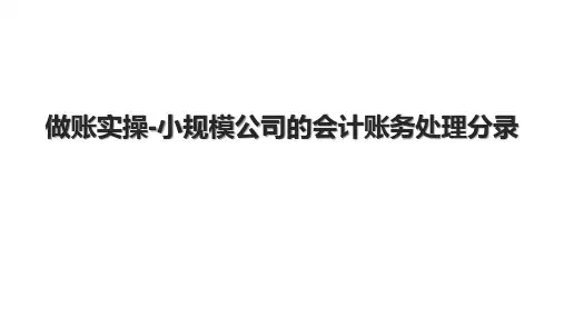 做账实操-小规模公司的会计账务处理分录.pptx