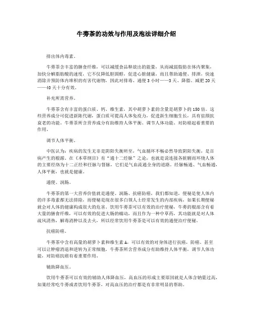 牛蒡茶的功效与作用及泡法详细介绍