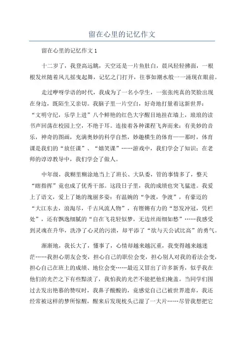 留在心里的记忆作文