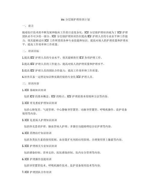 icu分层级护理培训计划