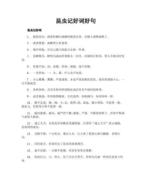 昆虫记好词好句