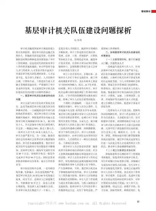 基层审计机关队伍建设问题探析