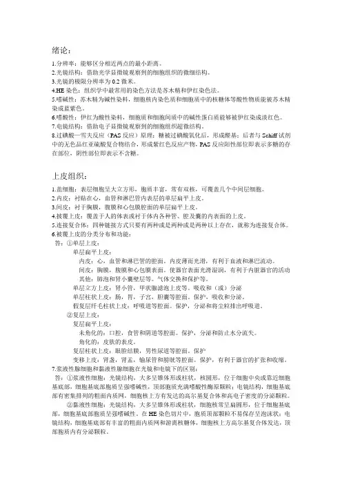 基本组织知识点