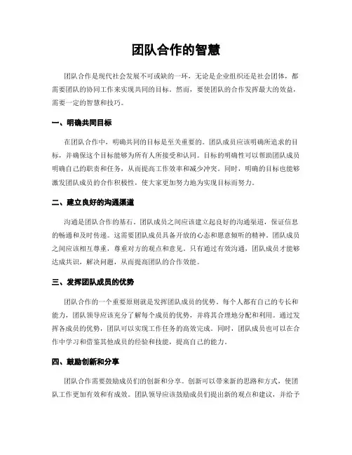 团队合作的智慧