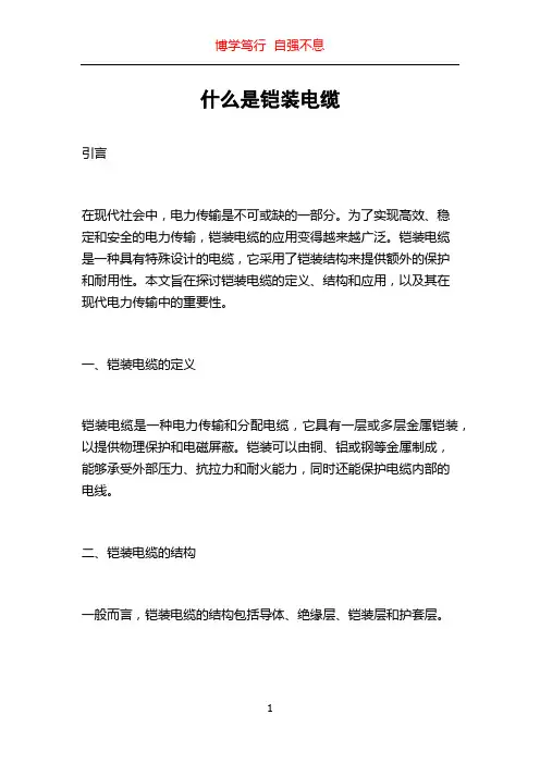 什么是铠装电缆